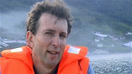 Michael on the first of our boat excursions on Sørfjord